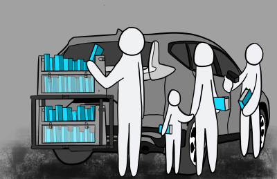The Bookbox is an affordable way to turn any car with a standard hitch attachment into a bookmobile, giving the gift of knowledge to communities everywhere at a fraction of the cost of a traditional bookmobile.