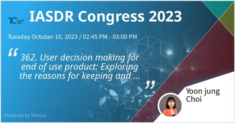 Dr. Yoon Jung Choi presented at the IASDR Congress on Tuesday October 10, 2023.