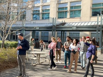 VTLAR students on a walking tour of Duke University. 